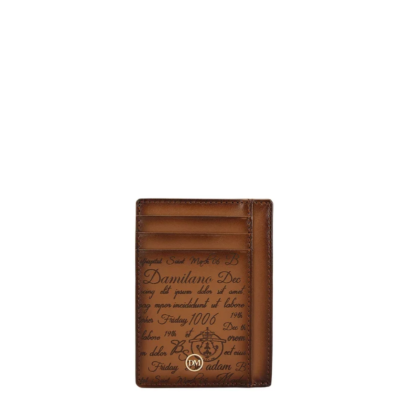 دا ميلانو 9 Slots Leather Card Case - Cognac